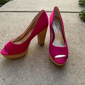 Jessica Simpson Hot Pink Platforms!